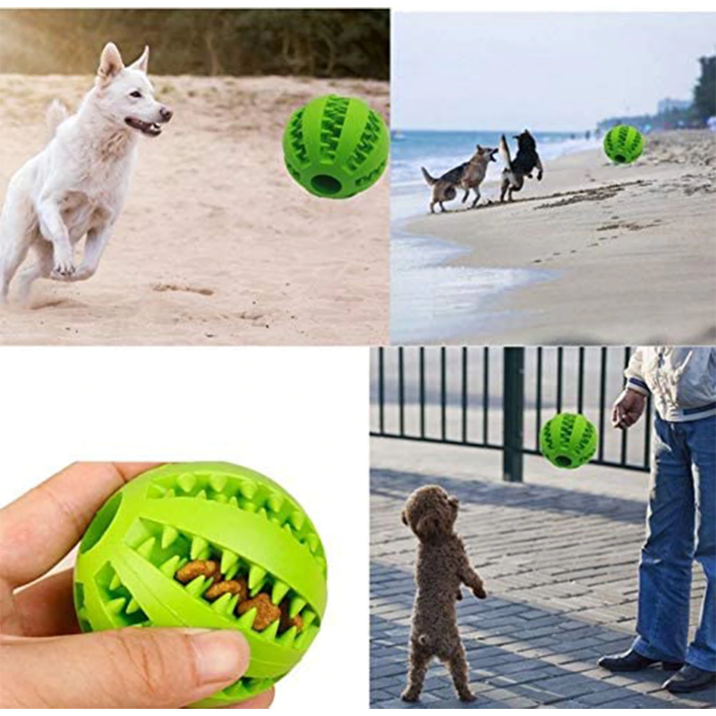 Pet Dog Ball Toy For Tooth Cleaning Snack