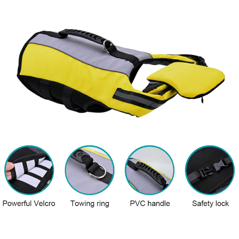Dog Inflatable Life Jacket Foldable and Convenient Safety Swimming Reflective Suit