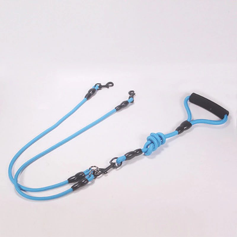 Pet Dog Leash Nylon Rope Double Dual Two Heads