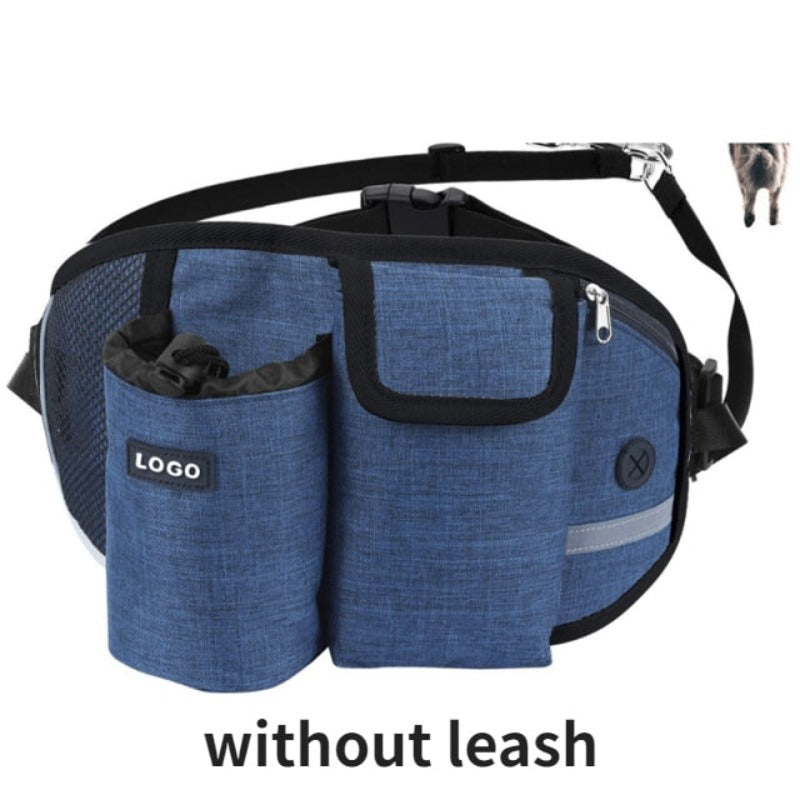 Dog Walking Bags Training Pet Treat Bag Fanny Pack Hands-Free Pet Candy Pouch Bungee Leash Dog Feed Bowls Storage Water Cup Bags