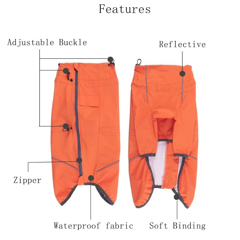 Pet Dog Jacket Reflective Windproof Outdoor Jackets for Small Large Dogs Waterproof Dog Snowsuit Adjustable Back Zipper Pet Rain Coat Supplies