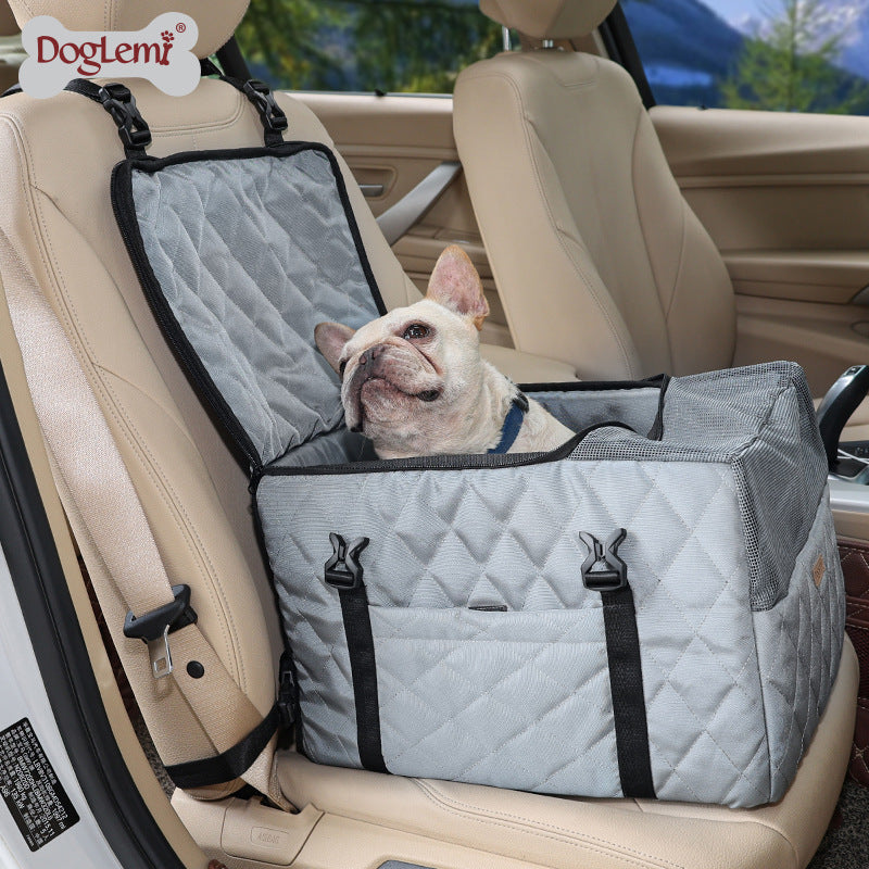 Dog Car Seat for Small Dogs, Portable and Washable Puppy Dog Booster Seats for Car Front Seat with Storage Pockets and Clip-On Leash , Breathable Folding Travel Carrier Bed or Bag