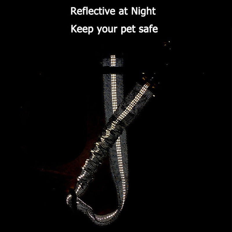 Dog Safety Belt for Car, Pack of Dog Safety Belts, Adjustable Elastic Shock Absorption with Reflective Strips, Suitable for All Dog Breeds and Car Types