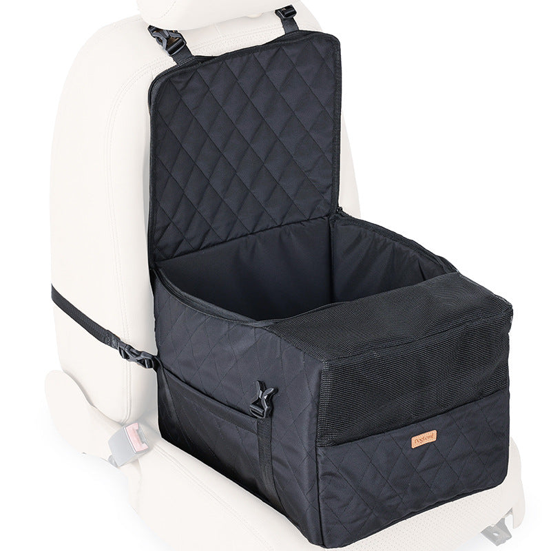 Dog Car Seat for Small Dogs, Portable and Washable Puppy Dog Booster Seats for Car Front Seat with Storage Pockets and Clip-On Leash , Breathable Folding Travel Carrier Bed or Bag