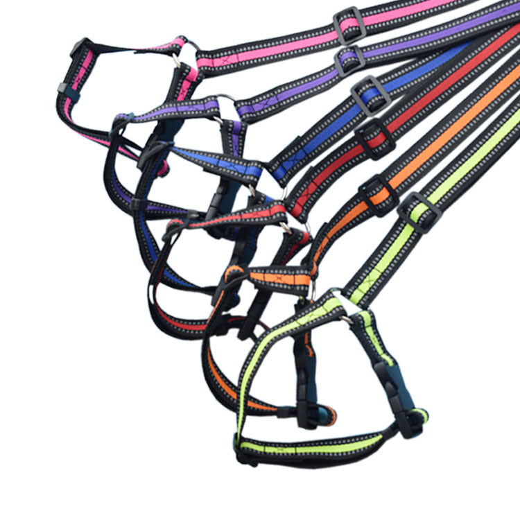 Solid Color Two-in-one Reflective Pet Car Seat Belt Adjustable Dogs Harness