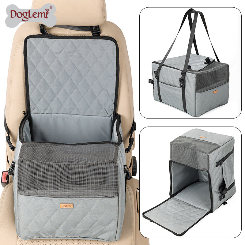 Dog Car Seat for Small Dogs, Portable and Washable Puppy Dog Booster Seats for Car Front Seat with Storage Pockets and Clip-On Leash , Breathable Folding Travel Carrier Bed or Bag
