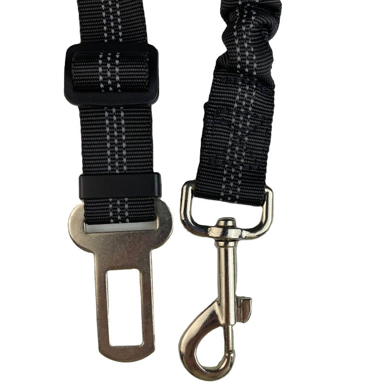 Dog Safety Belt for Car, Pack of Dog Safety Belts, Adjustable Elastic Shock Absorption with Reflective Strips, Suitable for All Dog Breeds and Car Types