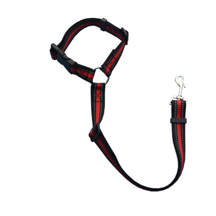 Solid Color Two-in-one Reflective Pet Car Seat Belt Adjustable Dogs Harness