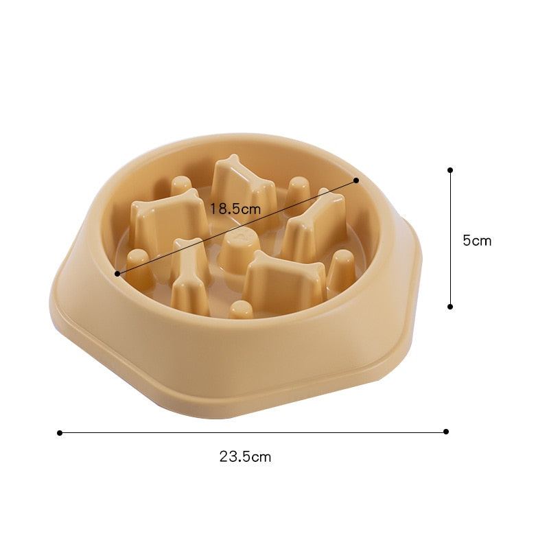 Pet Dog Bowl Dog Slow Feeder Bowl Puppy Cat Slow Eating Dish Bowl Anti-Gulping Food Plate Feeding Dog Cat Food Bowl Pet Supplies