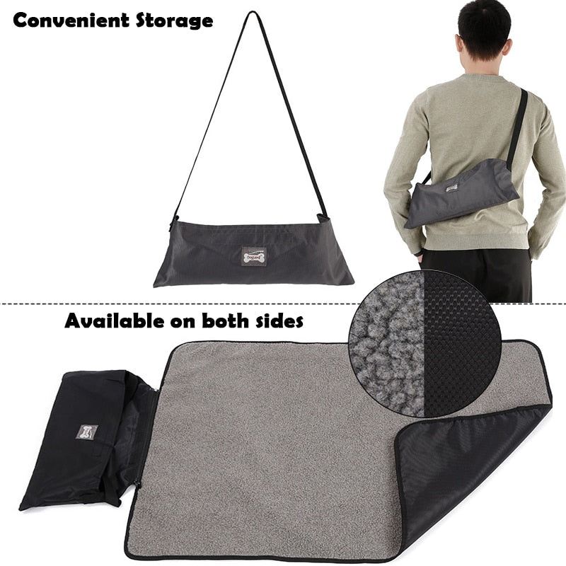 Waterproof Folding Washable Dog Blanket Mat with Strap For Dog Travel Camping