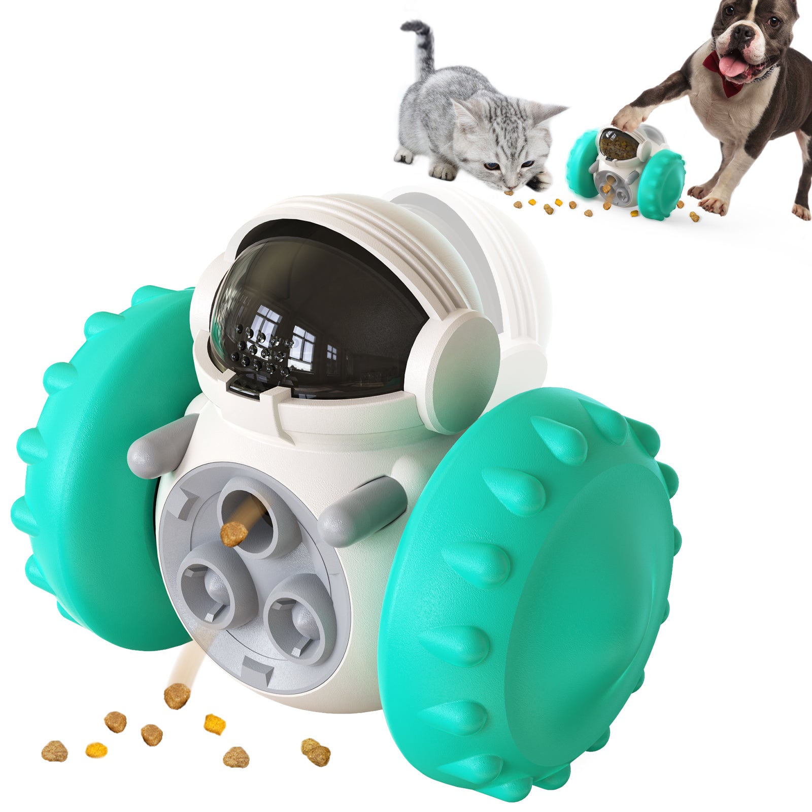 Interactive Dog Puzzle Toy with Slow Feeder Tumbler for Pet Food Dispenser