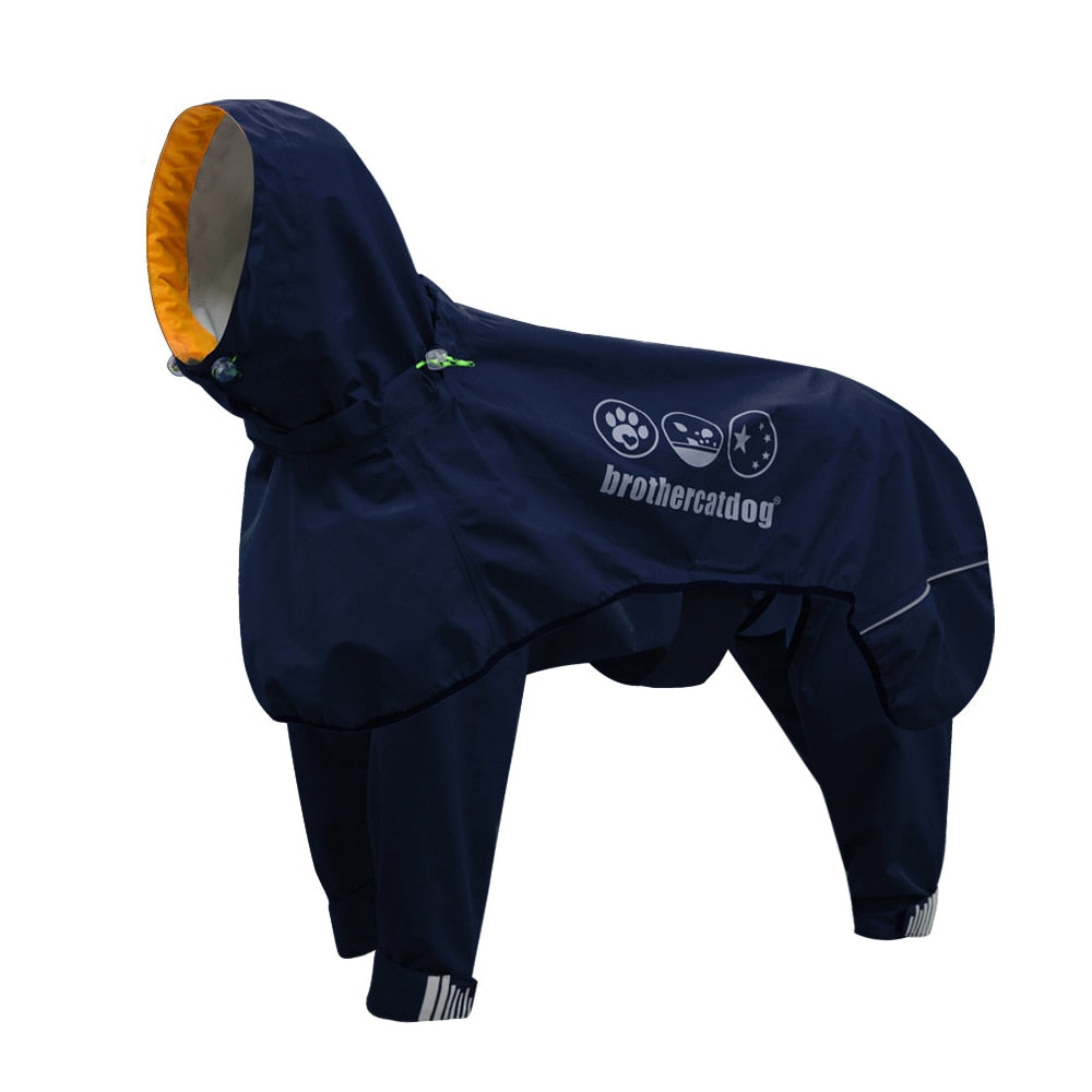 Waterproof and Windproof Dog Raincoat Jumpsuit