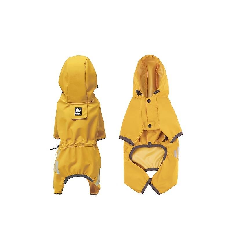 Pets Dog Raincoats With Hooded Reflective Strip