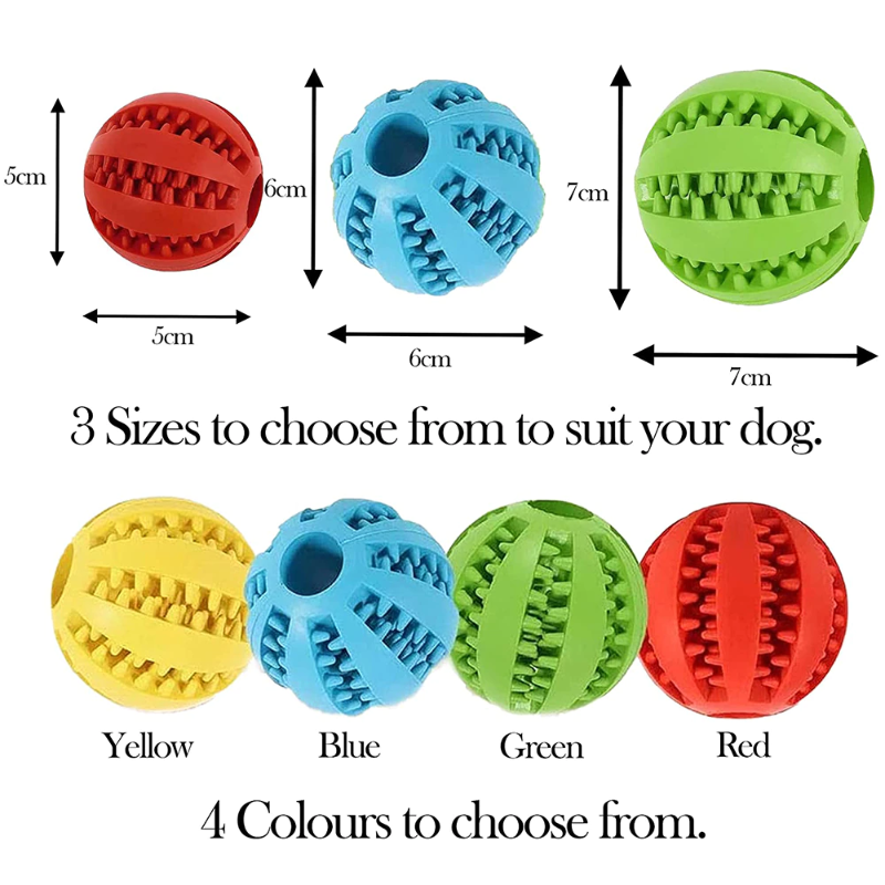 Pet Dog Ball Toy For Tooth Cleaning Snack