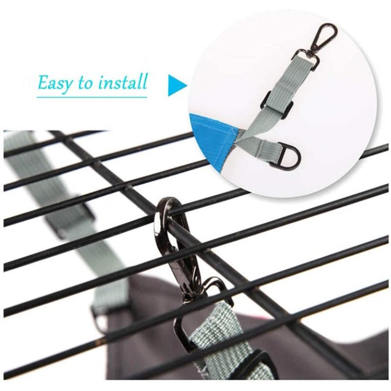 Hanging Cat Hammock, Pet Hammock for Cage, Adjustable Cat Bed Two Sides Comfortable/Waterproof Resting Sleepy Pad for Cats Small Dogs Rabbits or Other Small Animals