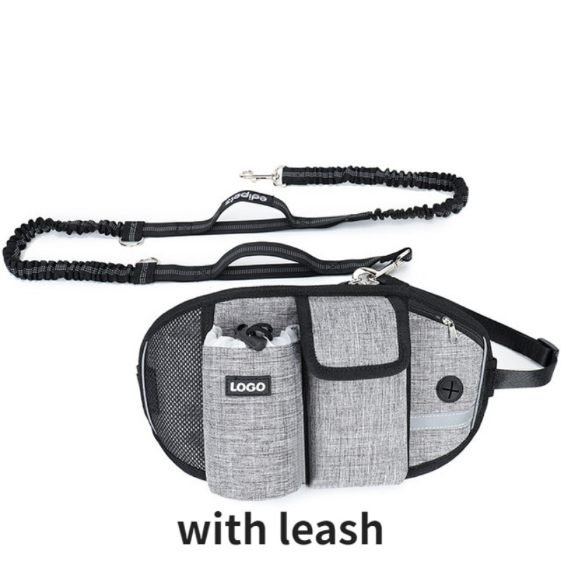 Dog Walking Bags Training Pet Treat Bag Fanny Pack Hands-Free Pet Candy Pouch Bungee Leash Dog Feed Bowls Storage Water Cup Bags