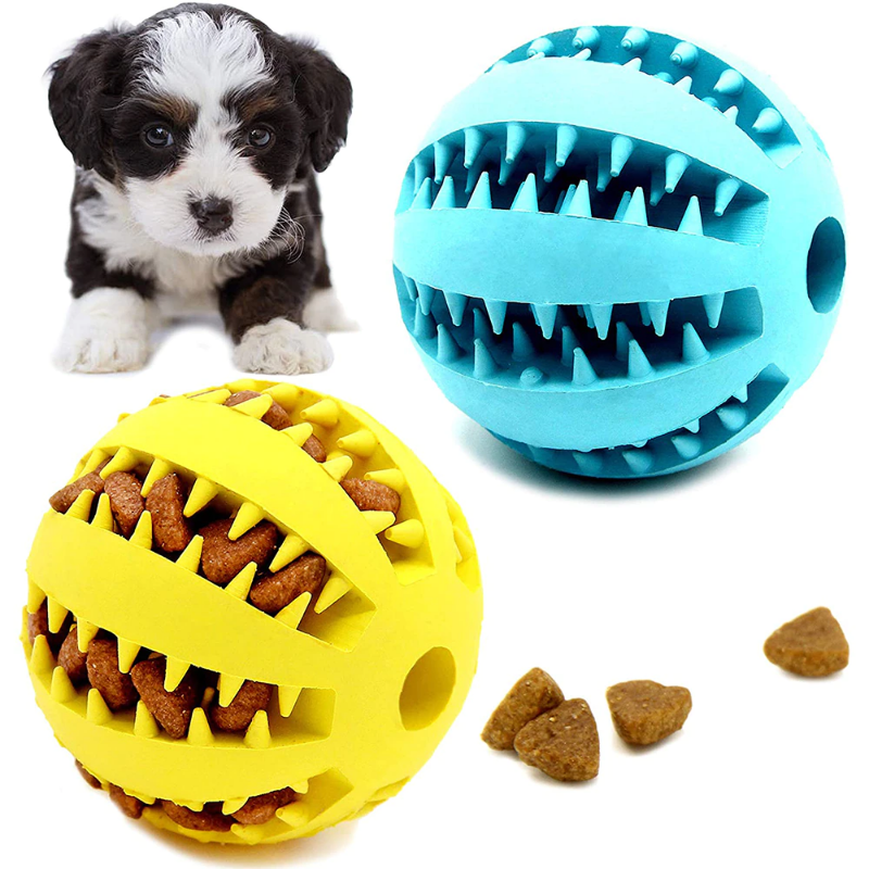 Pet Dog Ball Toy For Tooth Cleaning Snack