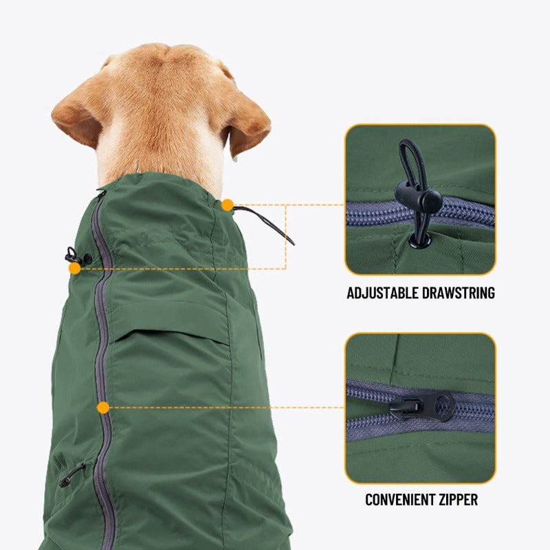 Pet Dog Jacket Reflective Windproof Outdoor Jackets for Small Large Dogs Waterproof Dog Snowsuit Adjustable Back Zipper Pet Rain Coat Supplies
