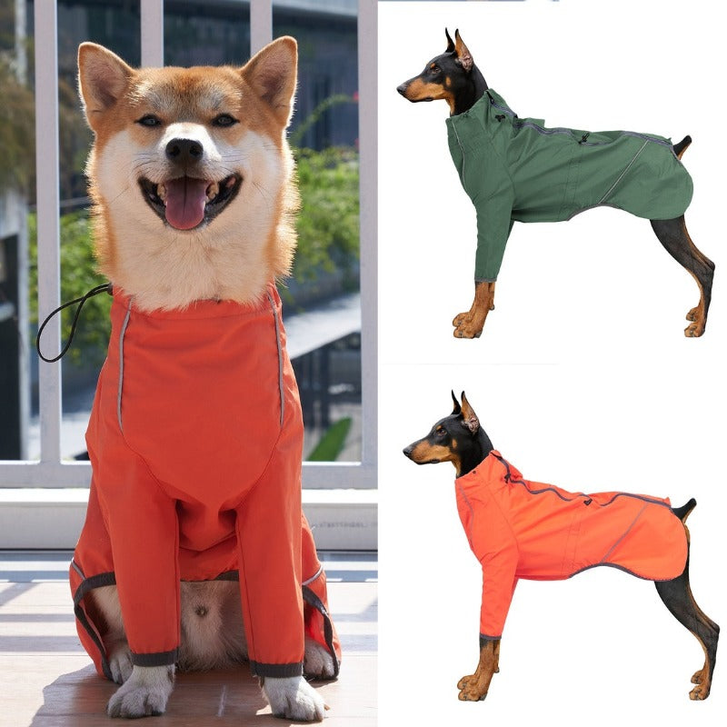 Pet Dog Jacket Reflective Windproof Outdoor Jackets for Small Large Dogs Waterproof Dog Snowsuit Adjustable Back Zipper Pet Rain Coat Supplies