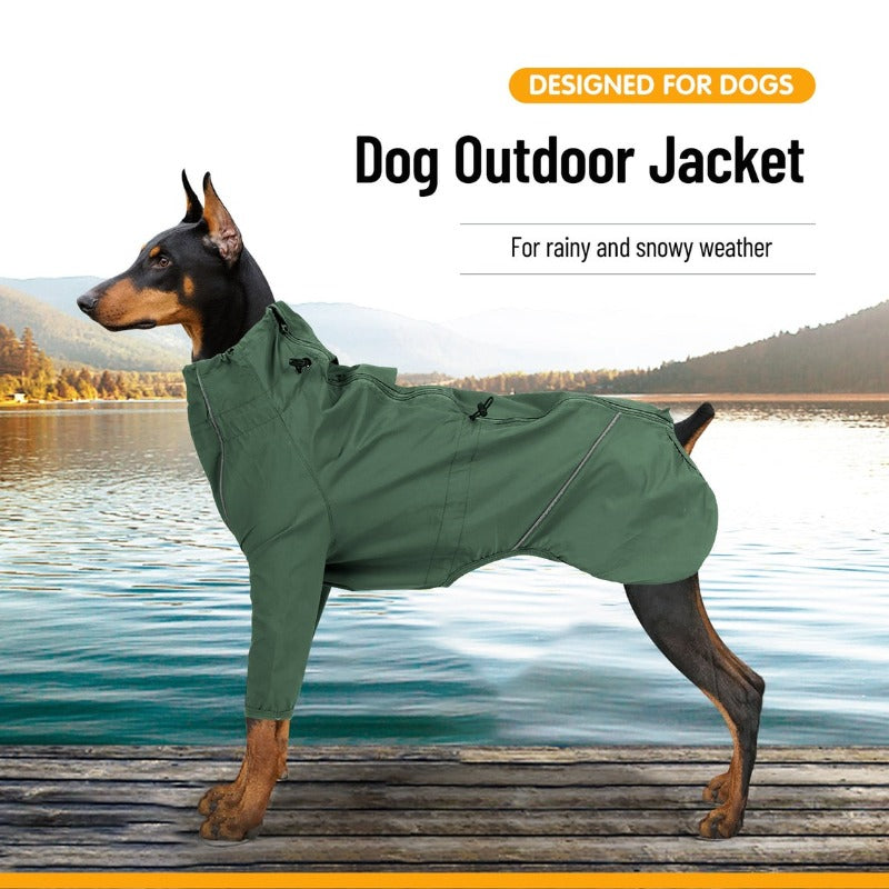 Pet Dog Jacket Reflective Windproof Outdoor Jackets for Small Large Dogs Waterproof Dog Snowsuit Adjustable Back Zipper Pet Rain Coat Supplies