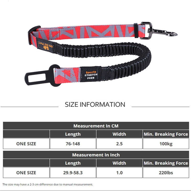 Adjustable Dog Leash Car Seat Belt