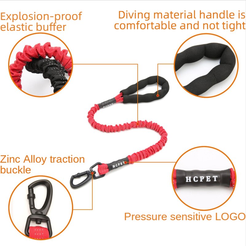 Heavy Duty Large Dog Leash Elasticity Bungee Dog Training Leash NO PULL Pet Running Walking Lead Rope Nylon Medium Big Dogs