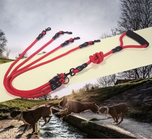 Pet Dog Leash Nylon Rope Double Dual Two Heads