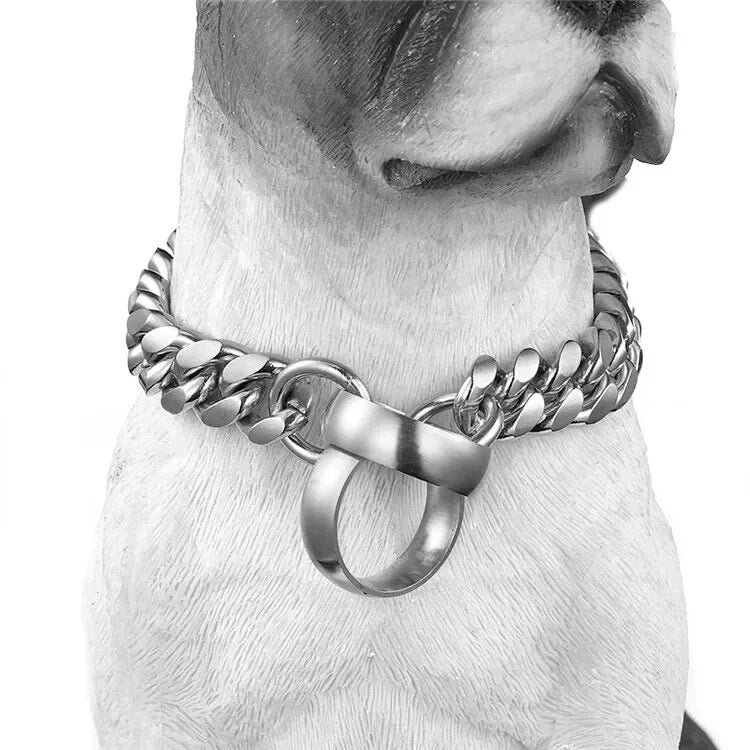 14mm Stainless Steel Dog Chain Collar Metal Training Type P Pet Collar