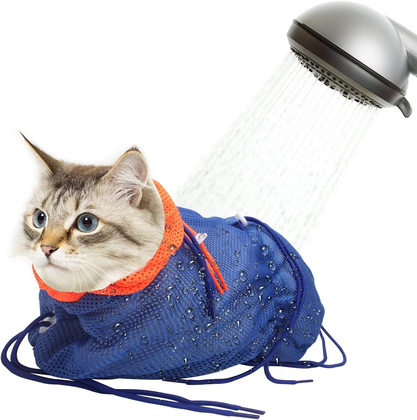Cat Shower Cleaning & Restraint Bag Multifunctional Adjustable Polyester Beauty Bath Bag