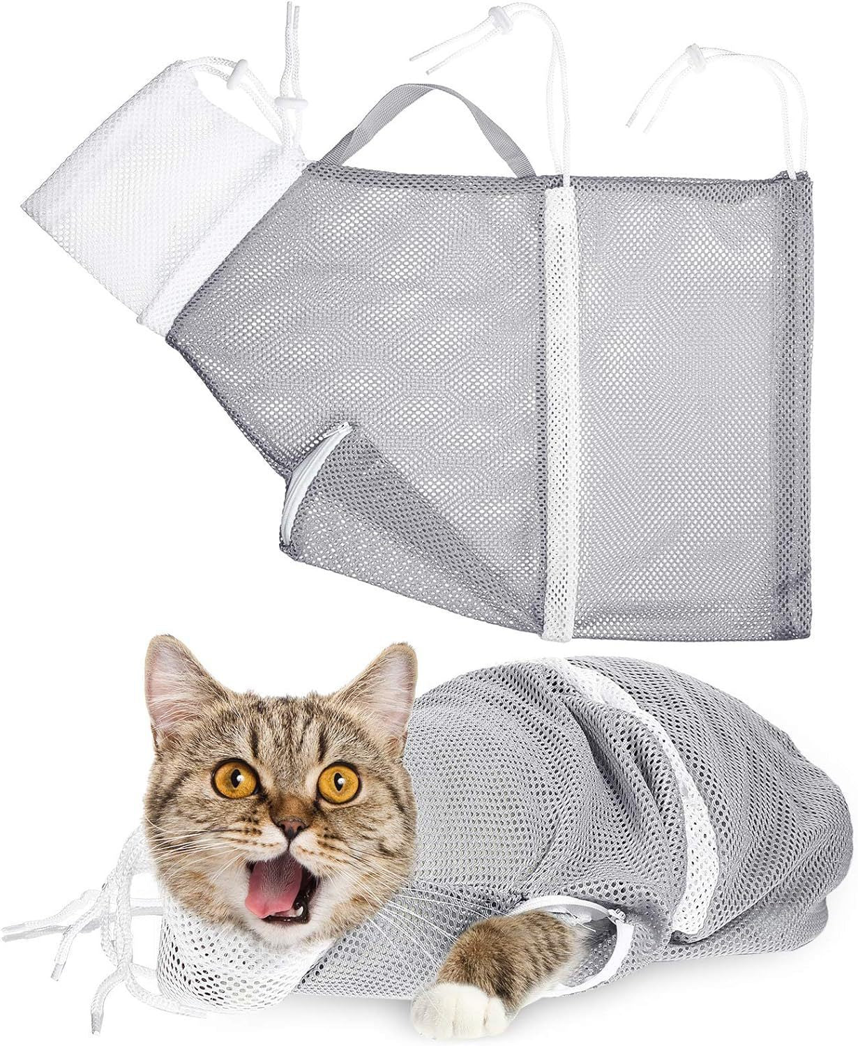 Cat Shower Cleaning & Restraint Bag Multifunctional Adjustable Polyester Beauty Bath Bag