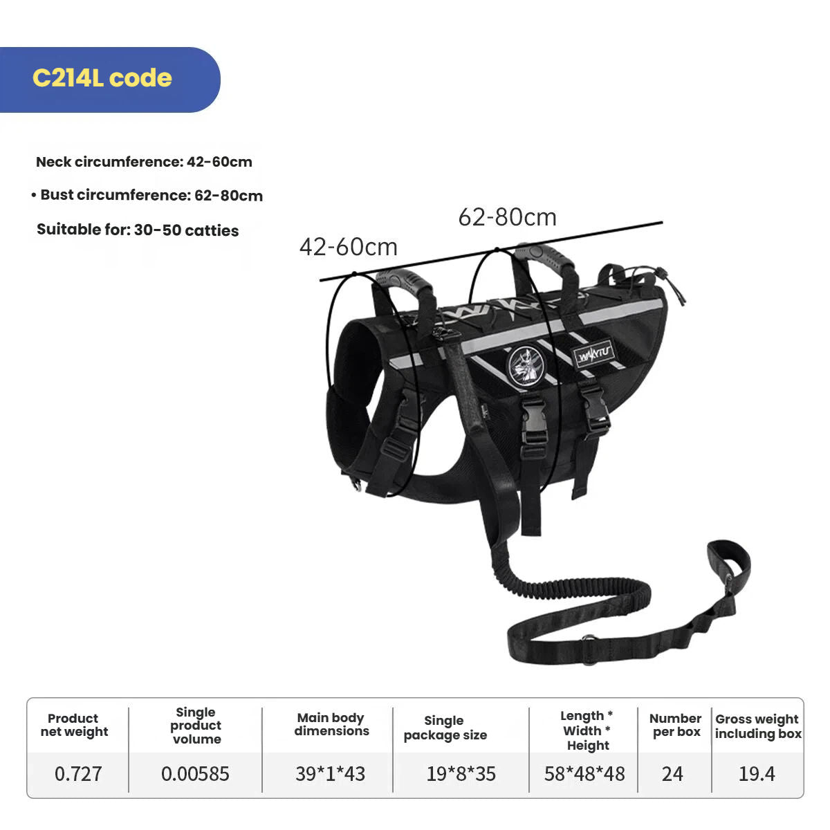 Tactical Dog Harness Outdoor Medium Large Dogs Vest Pet Walking Leash