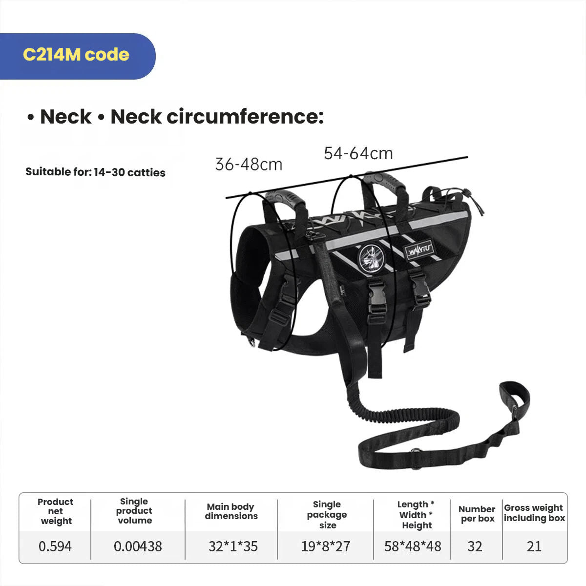 Tactical Dog Harness Outdoor Medium Large Dogs Vest Pet Walking Leash
