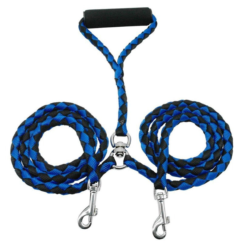 Two Dogs Nylon Tangle Free Dual Pet Dog Double Leash