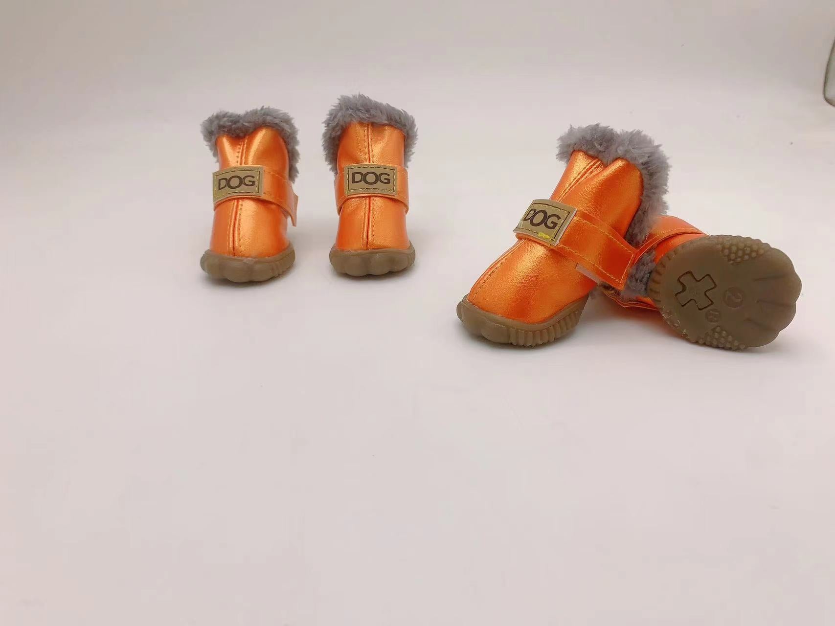 4Pcs/Set Pet Dog Shoes Winter Warm Snow Boots