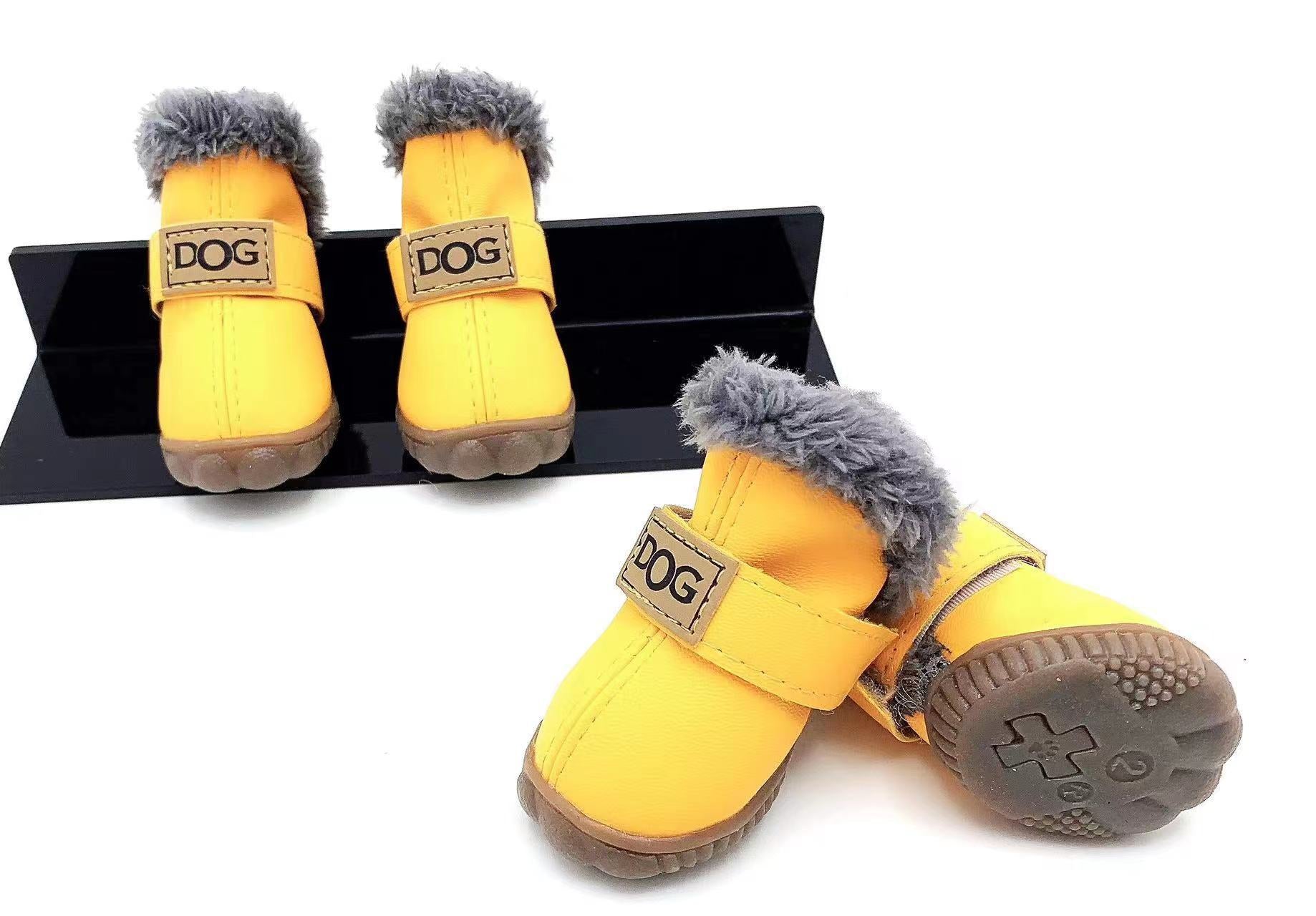 4Pcs/Set Pet Dog Shoes Winter Warm Snow Boots