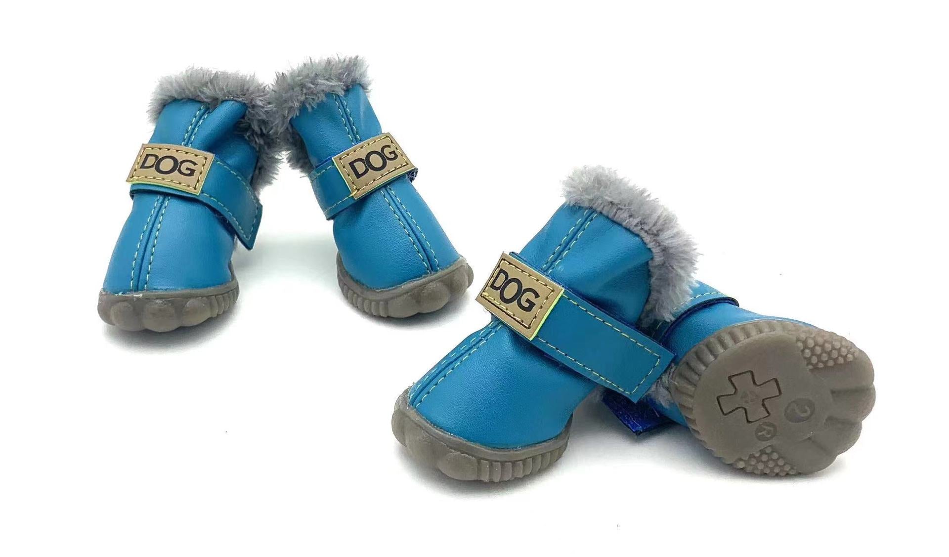 4Pcs/Set Pet Dog Shoes Winter Warm Snow Boots