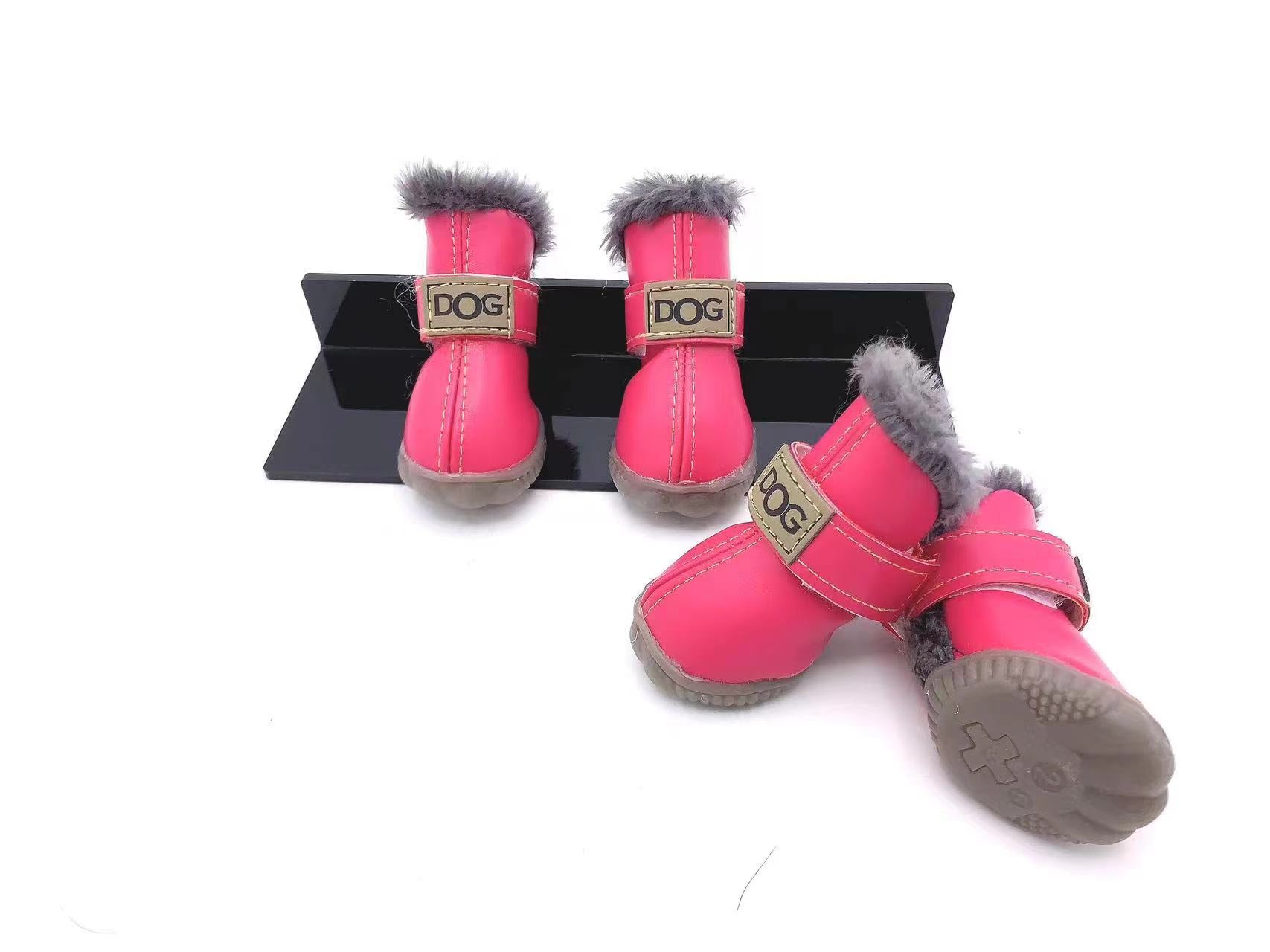 4Pcs/Set Pet Dog Shoes Winter Warm Snow Boots