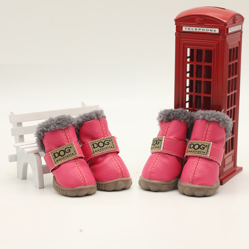 4Pcs/Set Pet Dog Shoes Winter Warm Snow Boots