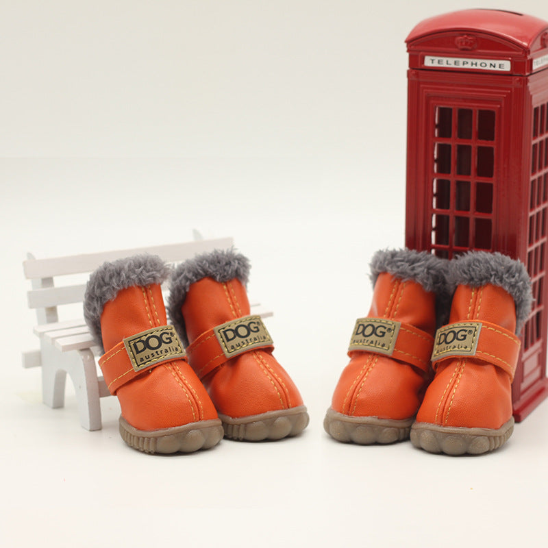 4Pcs/Set Pet Dog Shoes Winter Warm Snow Boots