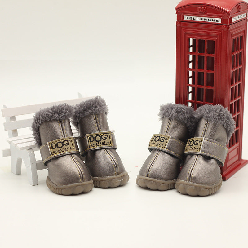 4Pcs/Set Pet Dog Shoes Winter Warm Snow Boots