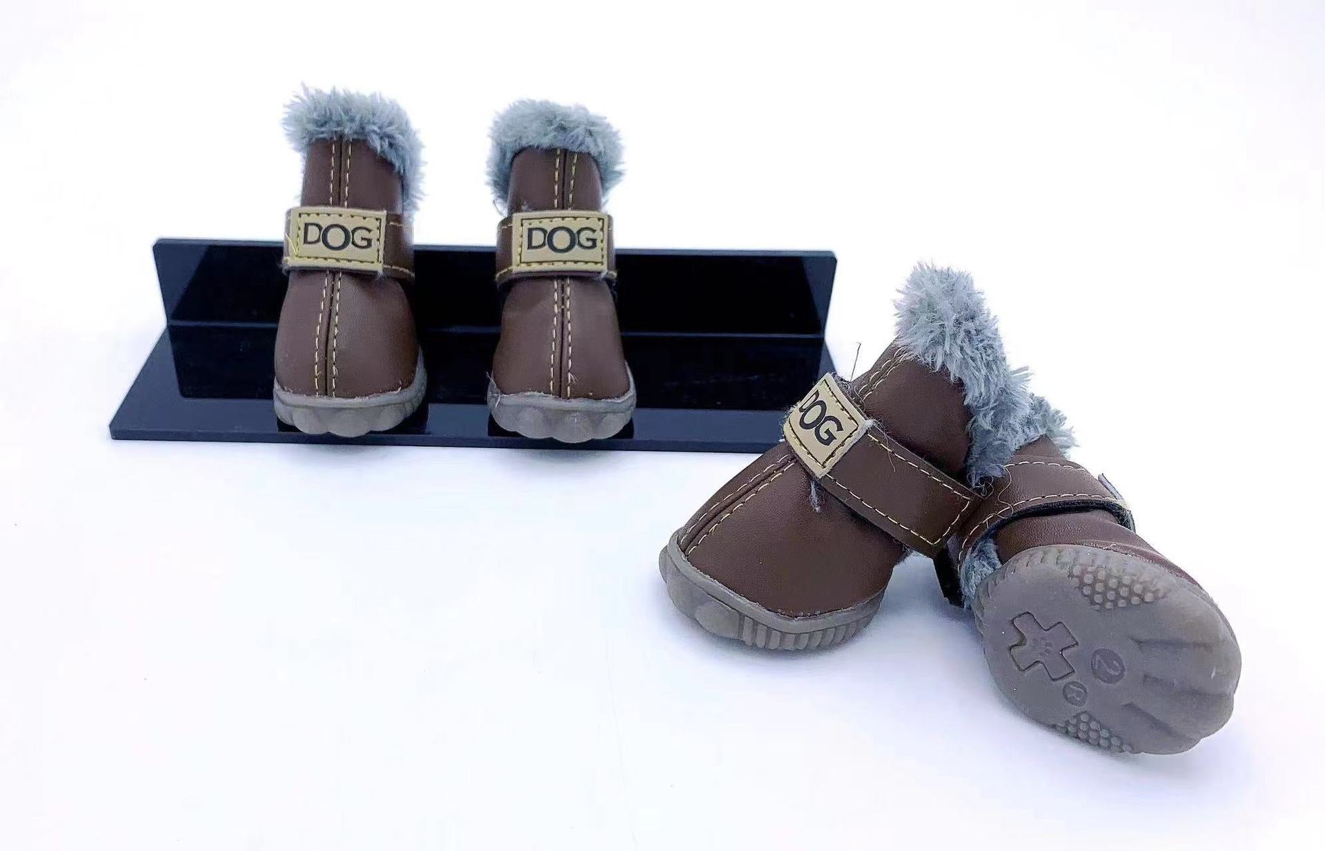4Pcs/Set Pet Dog Shoes Winter Warm Snow Boots