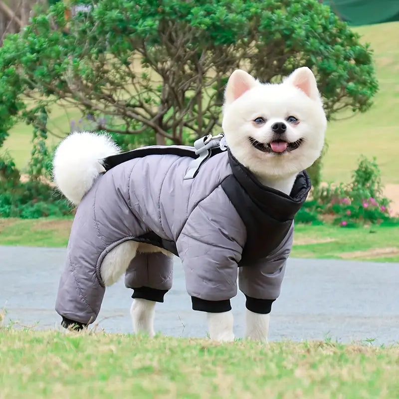 Waterproof Warm Dog Jacket With Reflective Strap