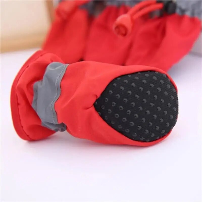 4pcs/Set Waterproof Pet Dog Shoes Non-Slip Rain Boots Shoes