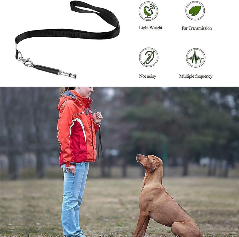 5 pcs set Dog Training Whistle Training Clicker with Wrist Strap Whistle Kit