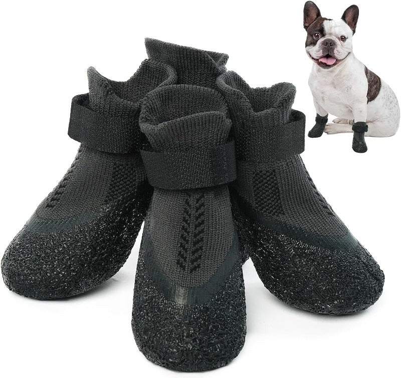 Dog Socks Anti-Slip Dog Grip Socks with Rubber & Fix Straps Outdoor Dog Shoes Booties