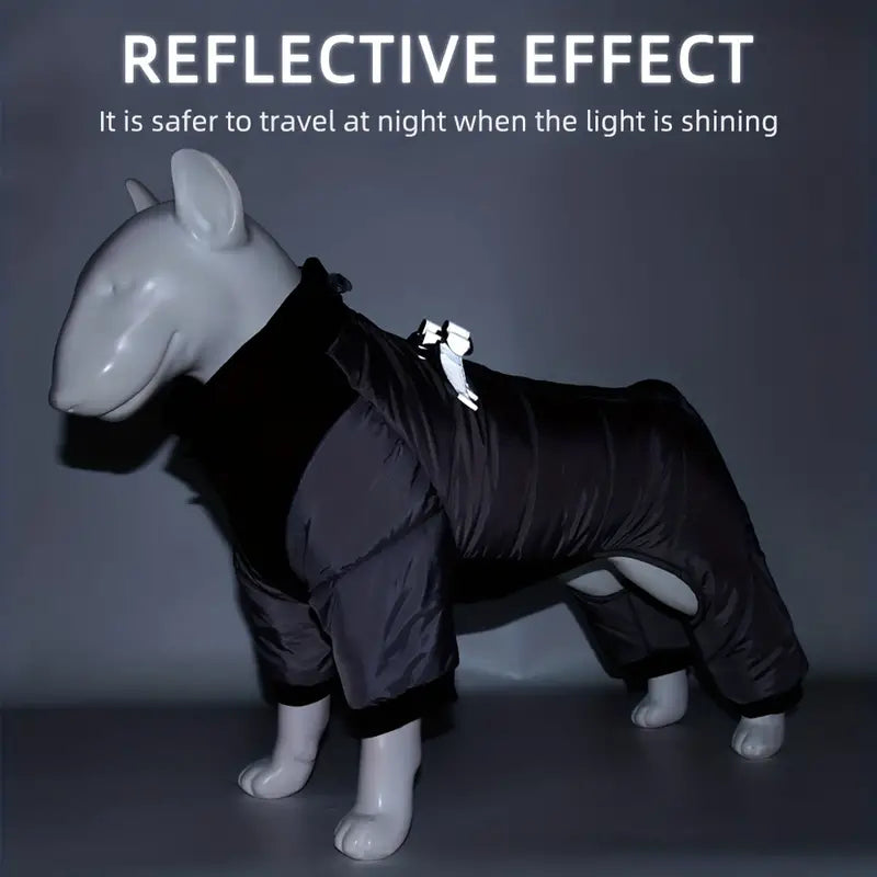 Waterproof Warm Dog Jacket With Reflective Strap