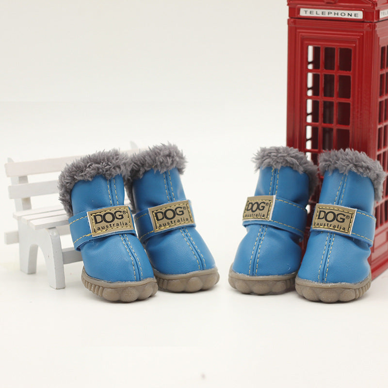 4Pcs/Set Pet Dog Shoes Winter Warm Snow Boots