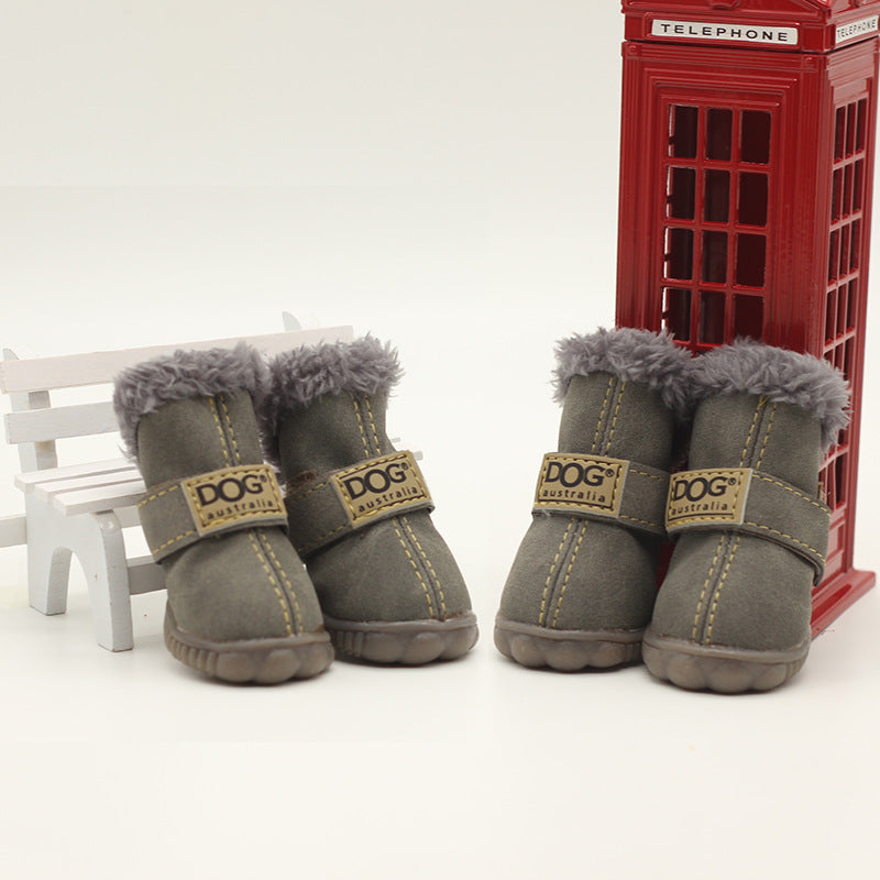 4Pcs/Set Pet Dog Shoes Winter Warm Snow Boots