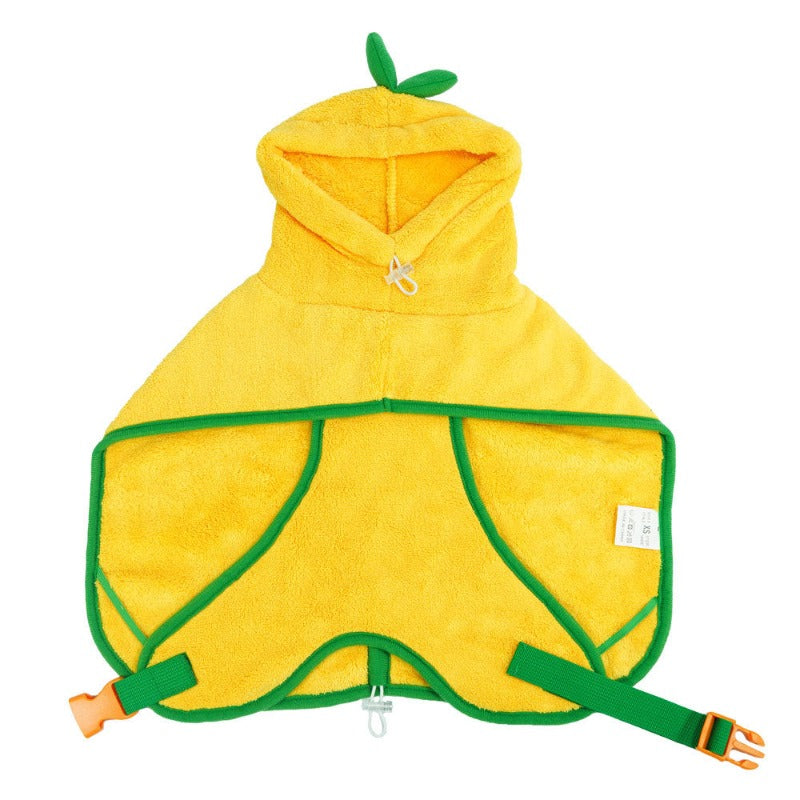 Fleece Soft Pet Bathrobe Towel with Drawstring Absorbent Drying Hooded