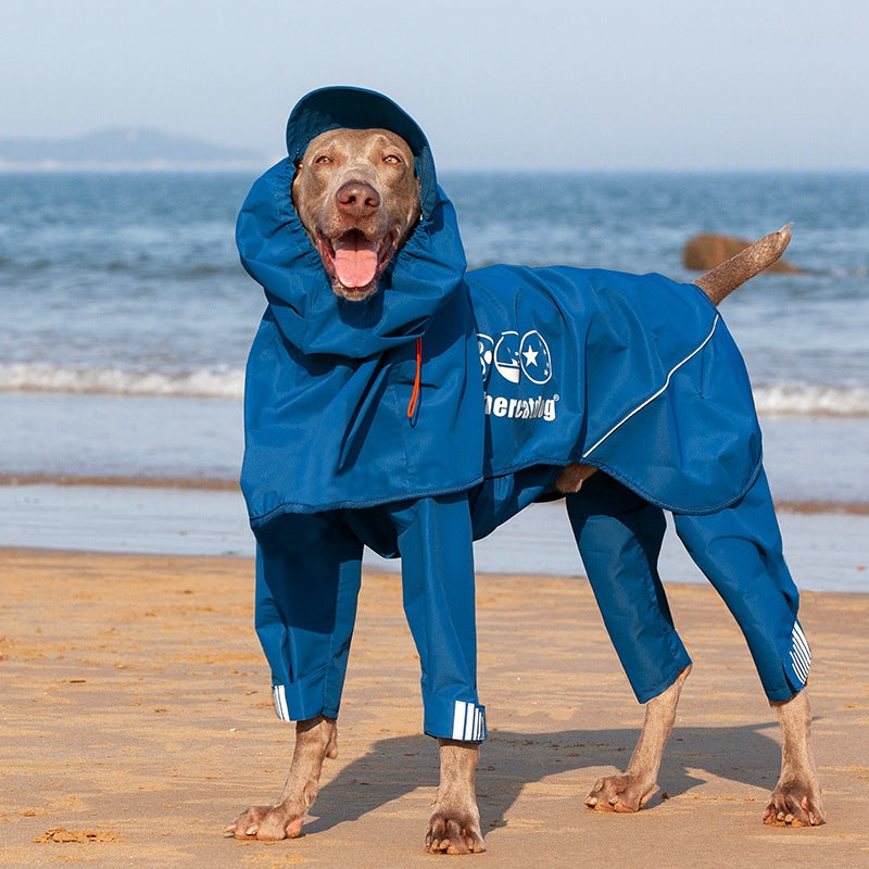 Adjustable Dog Raincoat Waterproof Windproof Dog Coat Fully Wrapped Reflective Dogs Jacket Raincoat